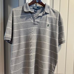 Ralph Lauren grey striped polo shirt Size L